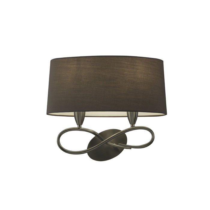 Mantra M3687/S Lua Wall Lamp Switched 2 Light E27, Ash Grey With Ash Grey Shade • M3687/S