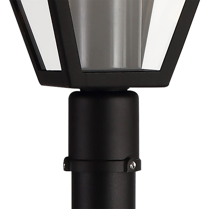 Deco Luqi Tall Post, 1 x E27, IP44, Black/Clear Glass, 2yrs Warranty • D0548