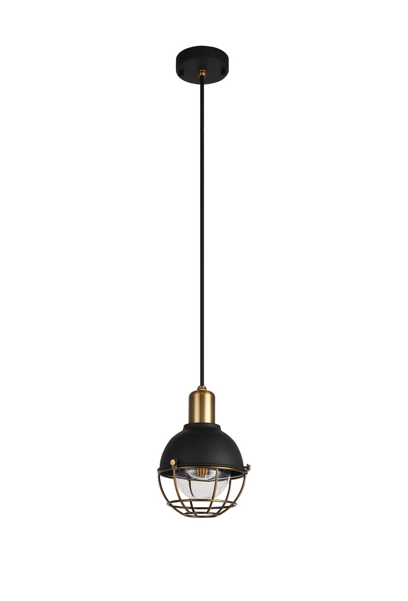 Regal Lighting SL-1613 1 Light Outdoor Ceiling Pendant Matt Black & Brushed Bronze IP65
