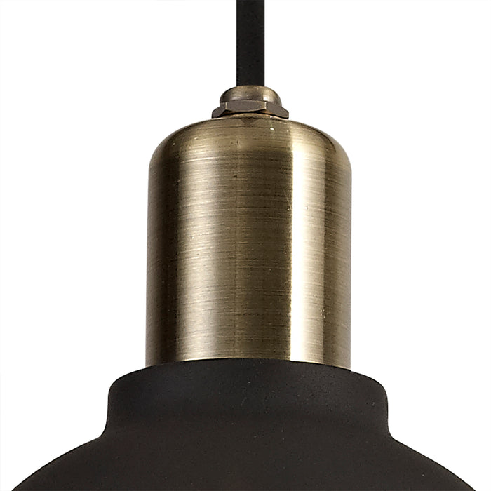 Regal Lighting SL-1613 1 Light Outdoor Ceiling Pendant Matt Black & Brushed Bronze IP65