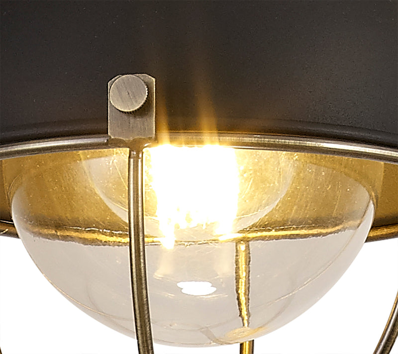Regal Lighting SL-1613 1 Light Outdoor Ceiling Pendant Matt Black & Brushed Bronze IP65