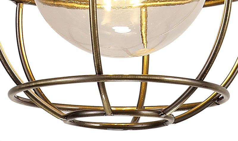 Regal Lighting SL-1613 1 Light Outdoor Ceiling Pendant Matt Black & Brushed Bronze IP65