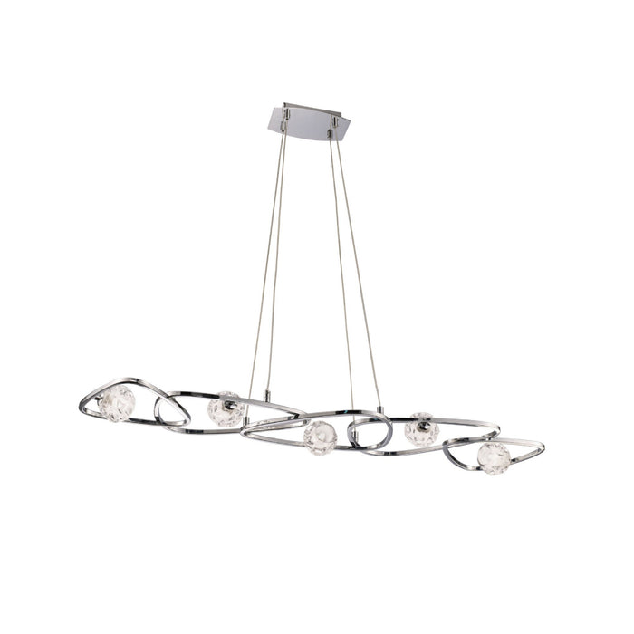 Mantra M5012 Lux Linear Pendant 5 Light G9 Line, Polished Chrome • M5012