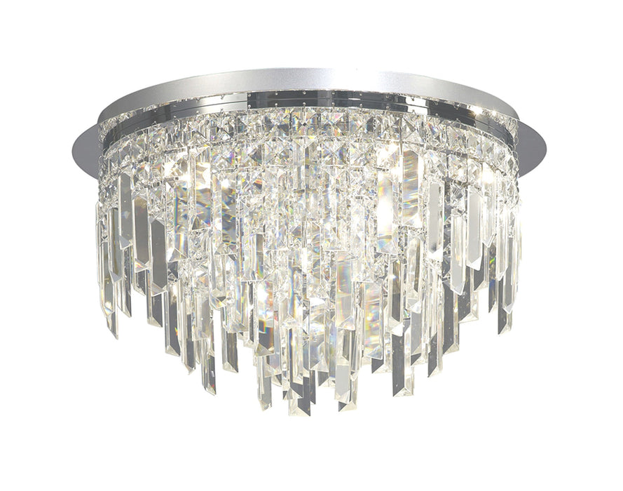 Diyas Maddison Ceiling Round 6 Light G9 Polished Chrome/Crystal • IL30251