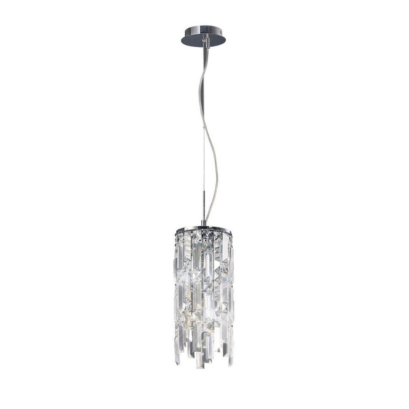 Diyas Maddison Pendant Cylinder 2 Light G9 Polished Chrome/Crystal • IL30253