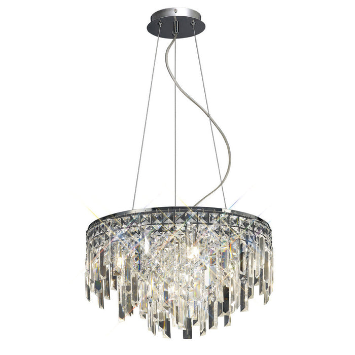 Diyas Maddison Pendant Round 6 Light G9 Polished Chrome/Crystal • IL30254