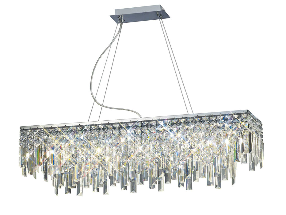 Diyas Maddison Pendant Linear 6 Light G9 Polished Chrome/Crystal • IL30255