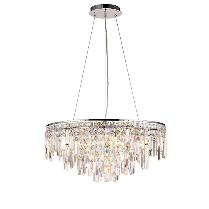 Diyas Maddison Pendant Round 8 Light G9 Polished Chrome/Crystal • IL30256