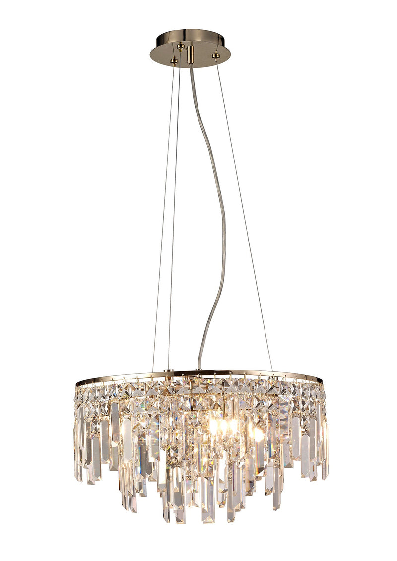 Diyas Maddison Pendant Round 6 Light G9 Rose Gold/Crystal • IL31714