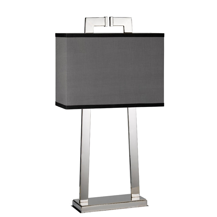 Elstead Lighting MAGRO-TL Magro Single Light Table Lamp in Polished Nickel Finish Complete with Grey Shade