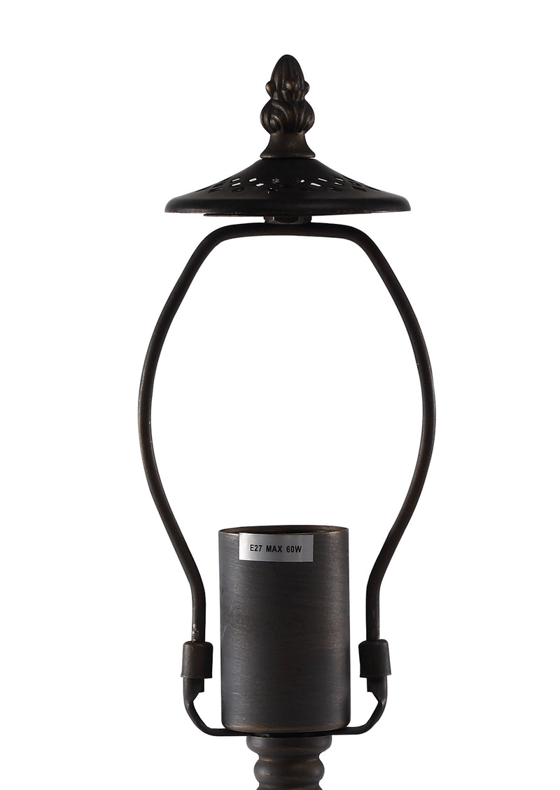 Regal Lighting SL-2017 1 Light Octagonal Tiffany Table Lamp Base Only Aged Antique Brass 48cm