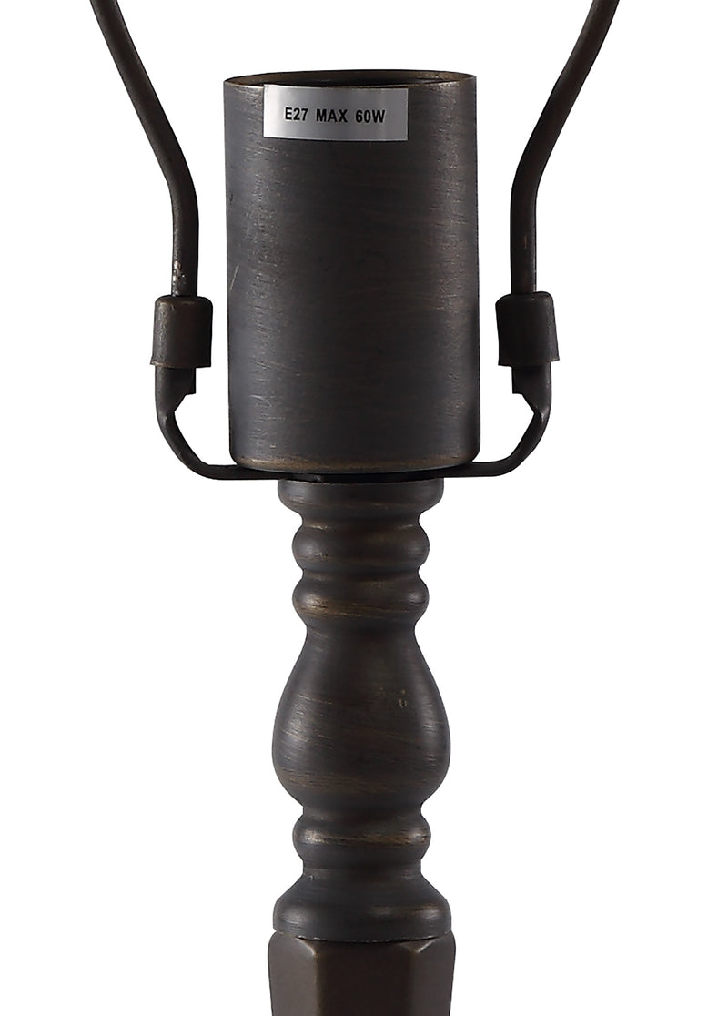 Regal Lighting SL-2017 1 Light Octagonal Tiffany Table Lamp Base Only Aged Antique Brass 48cm