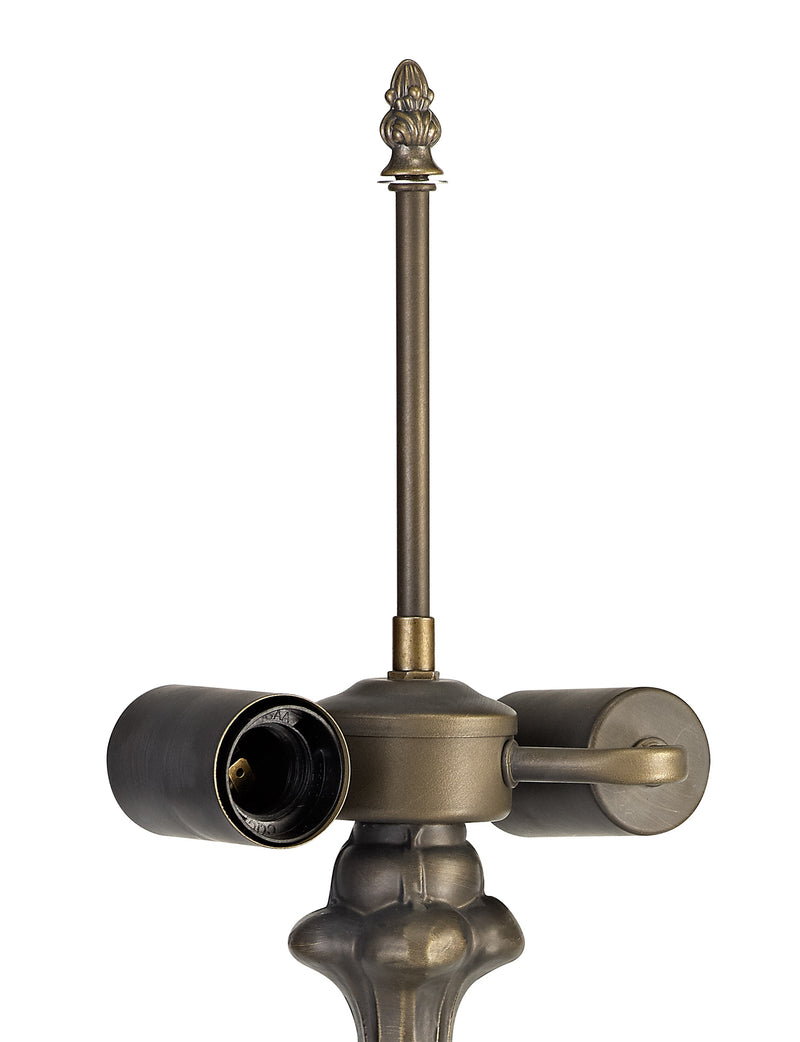 Regal Lighting SL-2015 2 Light Curved Tiffany Table Lamp Base Only Aged Antique Brass 56cm