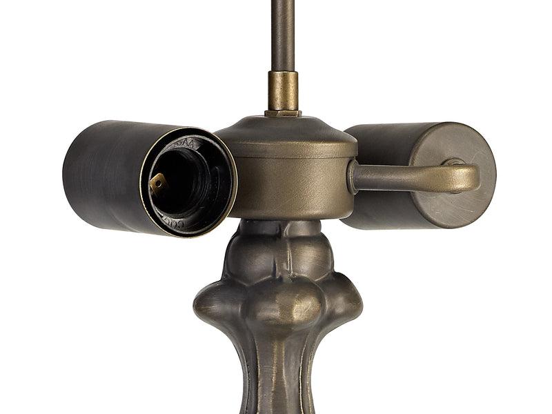 Regal Lighting SL-2015 2 Light Curved Tiffany Table Lamp Base Only Aged Antique Brass 56cm