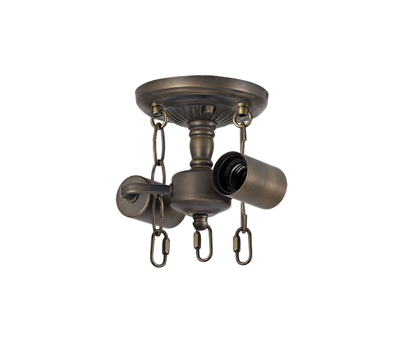 Regal Lighting SL-2010 2 Light Semi Flush Ceiling Fitting Only Aged Antique Brass