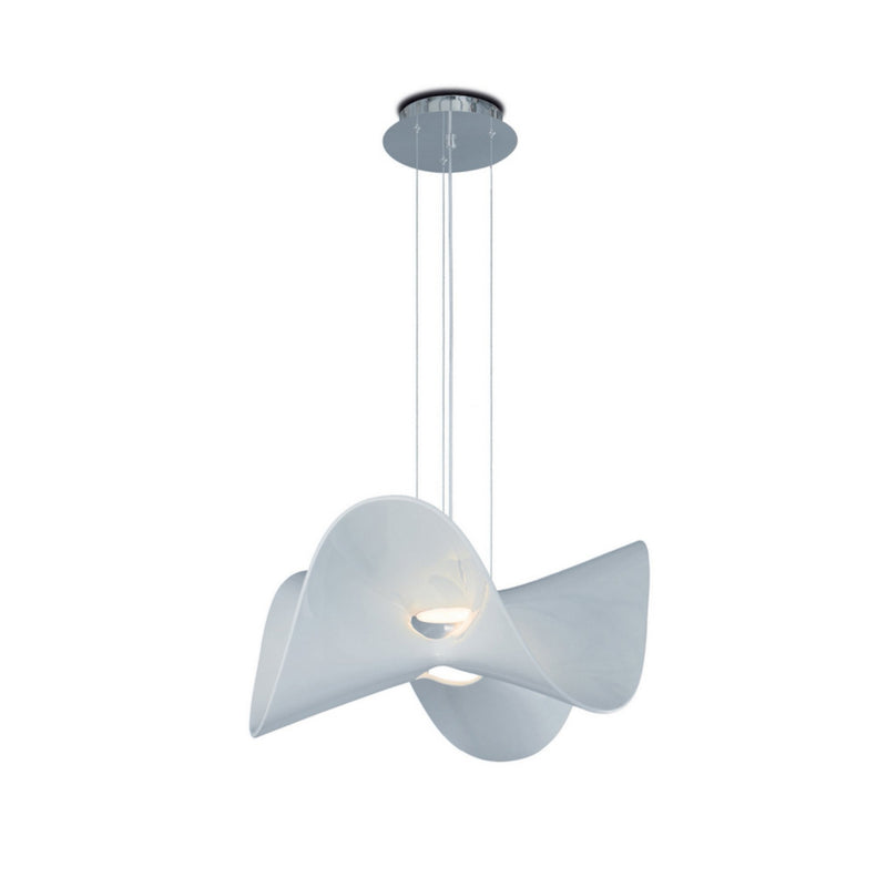 Mantra M5876 Manta Pendant 65cm Round 20W LED 3000K, 1600lm, Chrome / White, 3yrs Warranty • M5876