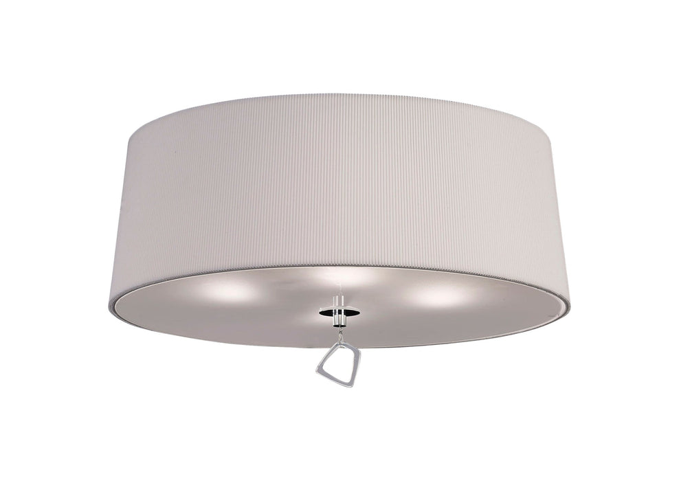 Mantra M1646 Mara Ceiling 4 Light E27 Round, Polished Chrome With Ivory White Shade • M1646