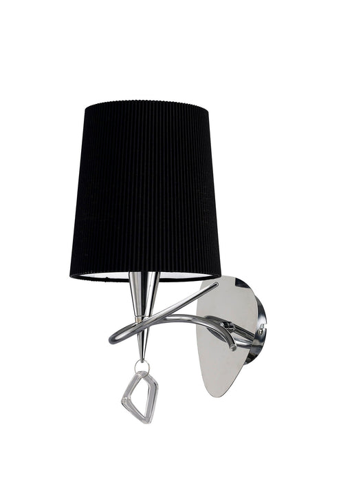 Mantra M1647/S/BS Mara Wall Lamp Switched 1 Light E14, Polished Chrome With Black Shade • M1647/S/BS