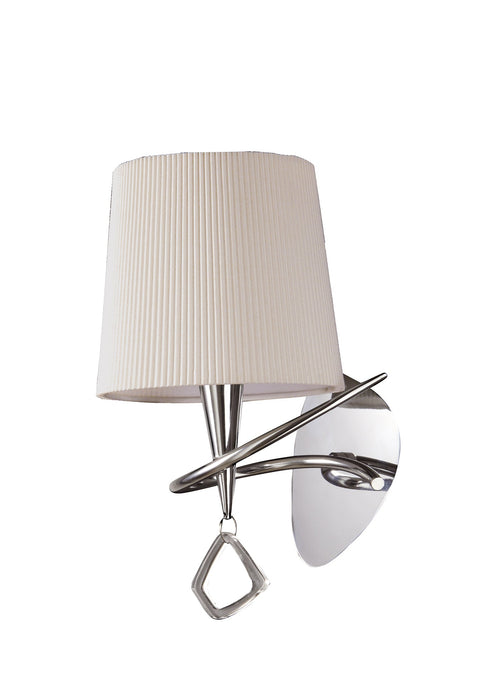 Mantra M1647/S Mara Wall Lamp Switched 1 Light E14, Polished Chrome With Ivory White Shade • M1647/S