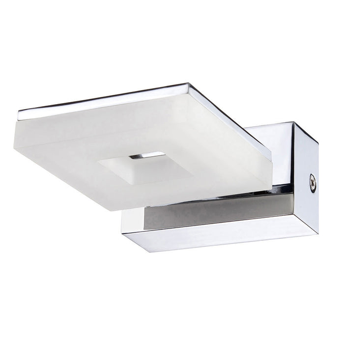 Mantra M8300 Marc Wall Lamp 1 Light 5W LED 3000K IP44, 450lm, Polished Chrome/Frosted Acrylic, 3yrs Warranty • M8300