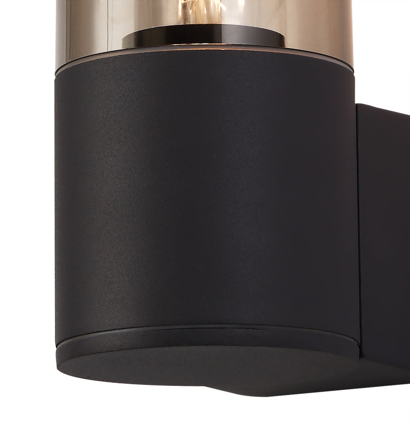 Regal Lighting SL-1688 1 Light Outdoor Wall Light Anthracite With Smoked Diffuser IP54