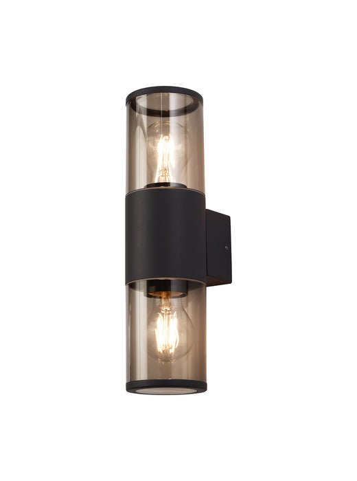 Regal Lighting SL-1685 2 Light Outdoor Wall Light Anthracite With Smoked Glass IP54