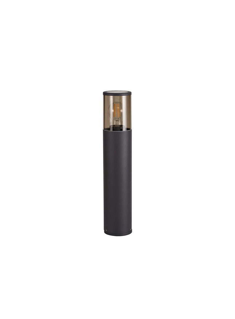 Regal Lighting SL-1682 1 Light Small Outdoor Post Light Anthracite With Smoked Glass IP54
