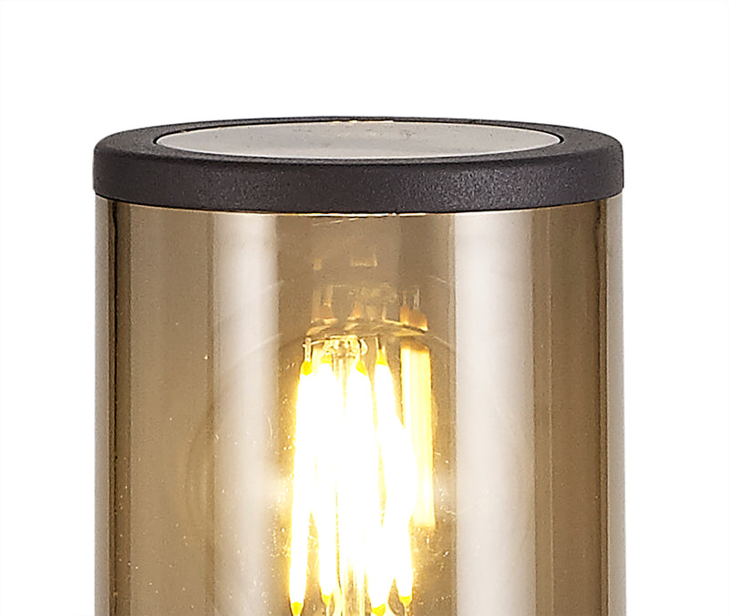 Regal Lighting SL-1682 1 Light Small Outdoor Post Light Anthracite With Smoked Glass IP54