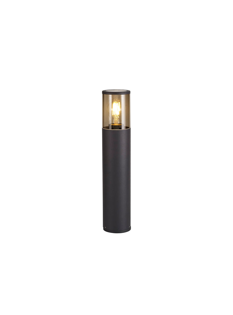 Regal Lighting SL-1682 1 Light Small Outdoor Post Light Anthracite With Smoked Glass IP54