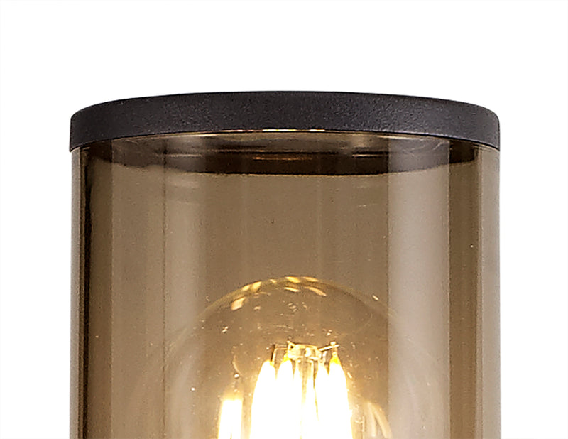 Regal Lighting SL-1676 1 Light Large Outdoor Post Light Anthracite With Smoked Glass IP54