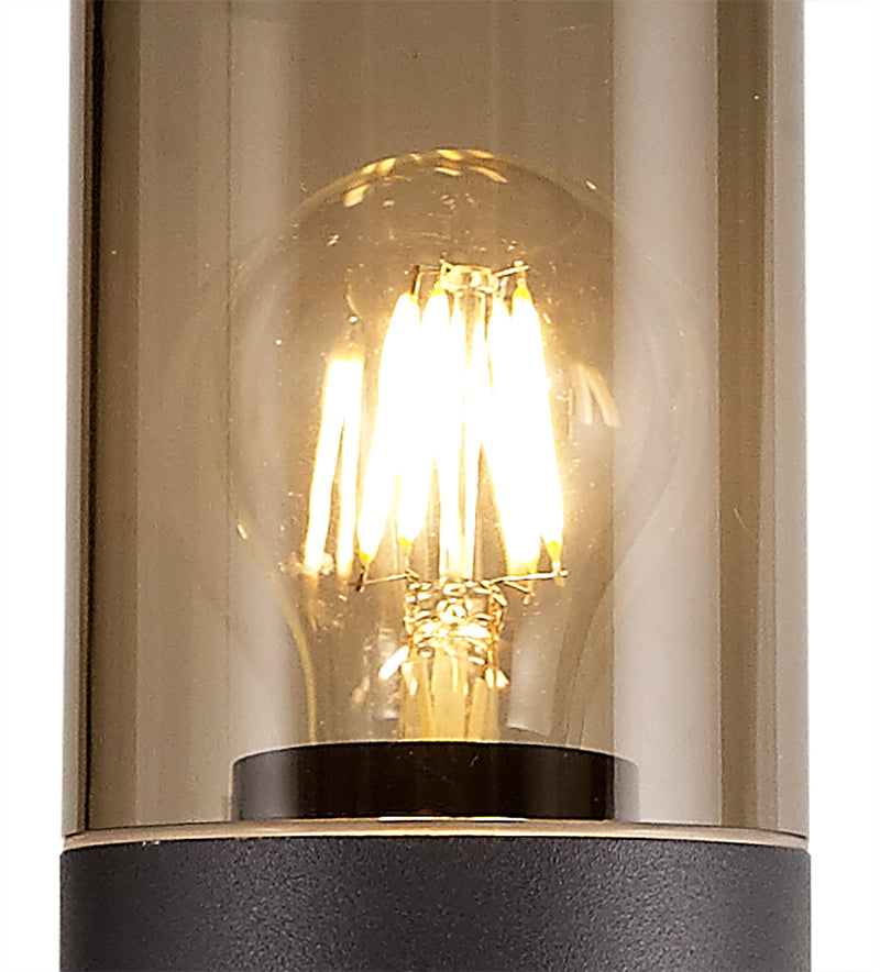 Regal Lighting SL-1676 1 Light Large Outdoor Post Light Anthracite With Smoked Glass IP54
