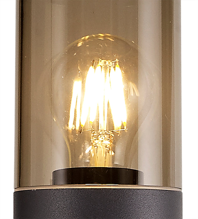 Regal Lighting SL-1676 1 Light Large Outdoor Post Light Anthracite With Smoked Glass IP54