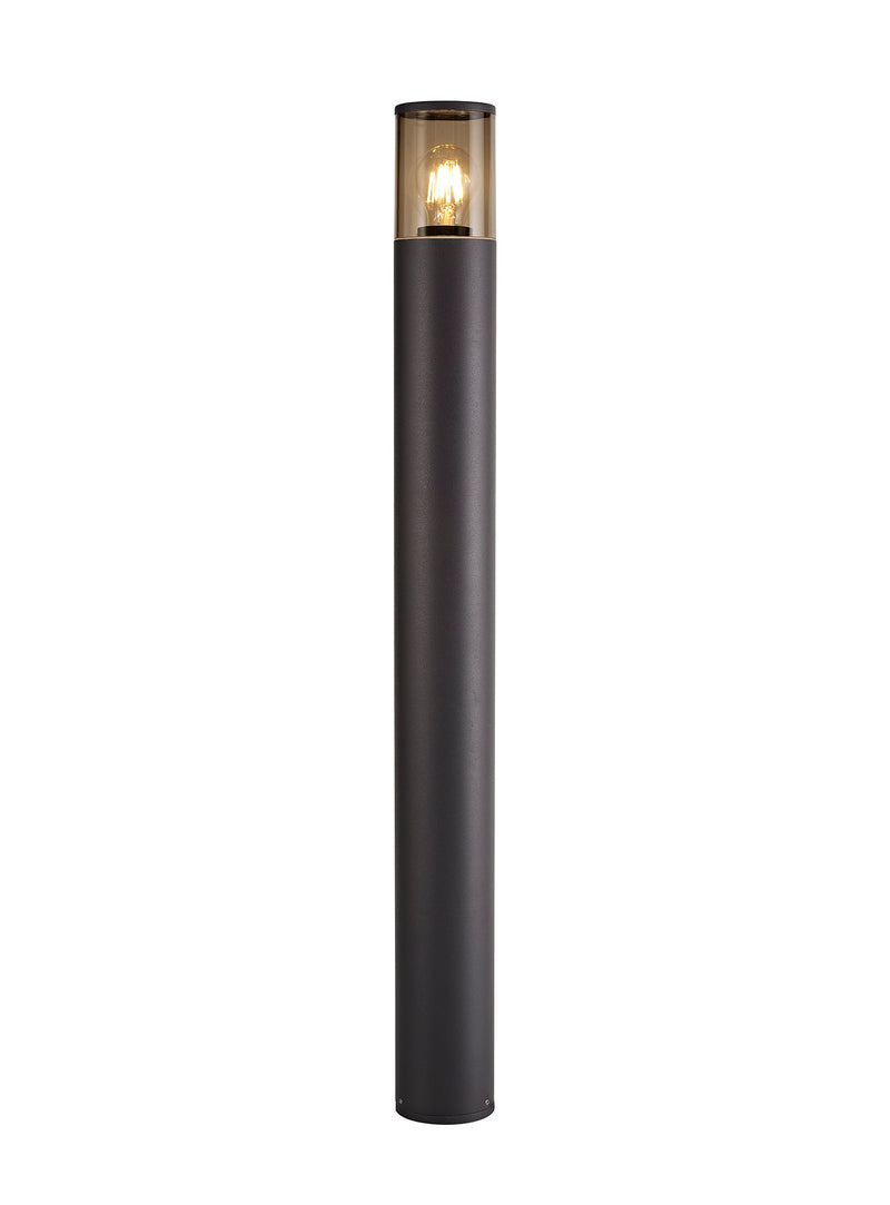 Regal Lighting SL-1676 1 Light Large Outdoor Post Light Anthracite With Smoked Glass IP54