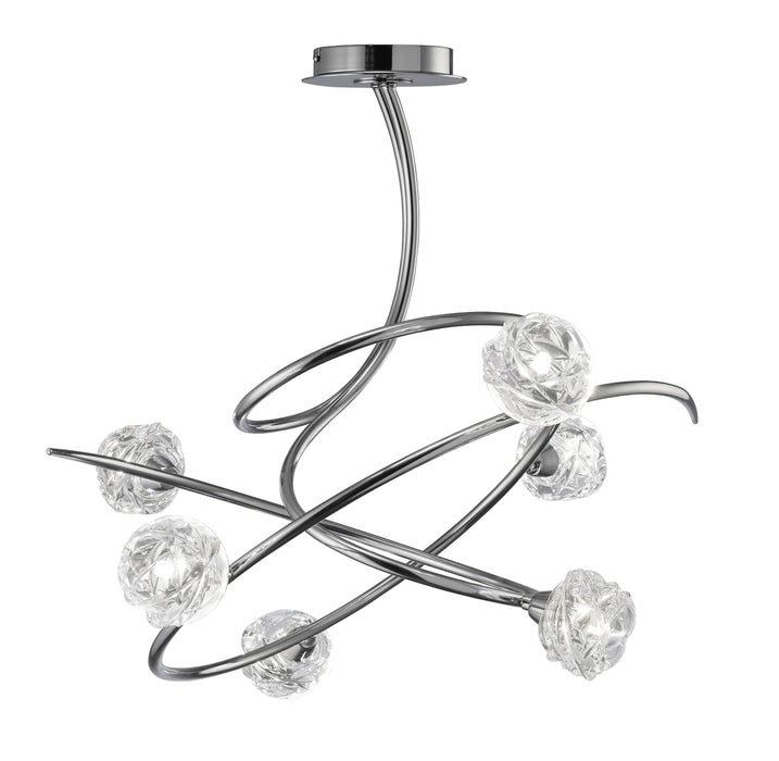 Mantra M3941 Maremagnum Ceiling 6 Light G9, Polished Chrome • M3941