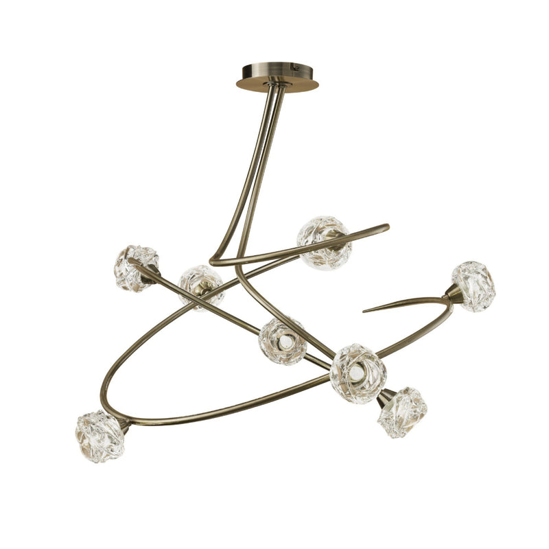 Mantra M4070 Maremagnum Ceiling 8 Light G9, Antique Brass • M4070