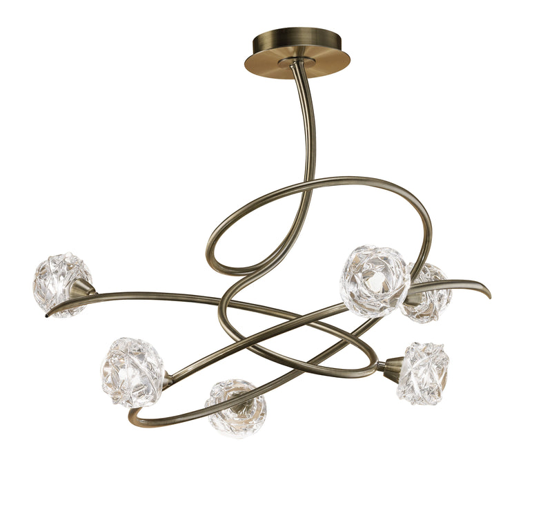 Mantra M4071 Maremagnum Ceiling 6 Light G9, Antique Brass • M4071