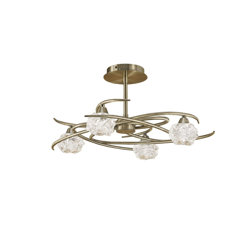 Mantra M4073 Maremagnum Ceiling 4 Light G9, Antique Brass • M4073