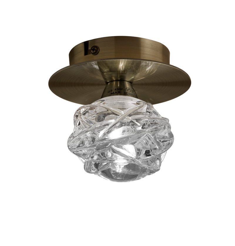 Mantra M4075 Maremagnum Ceiling 1 Light G9, Antique Brass • M4075