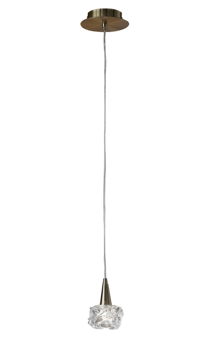 Mantra M4076 Maremagnum Pendant 1 Light G9, Antique Brass • M4076