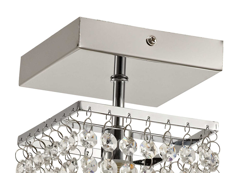 Regal lighting SL-2228 1 Light Semi Flush Ceiling Light Polished Chrome And Crystal IP44