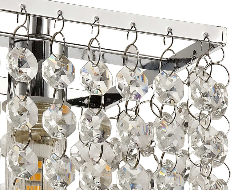 Regal lighting SL-2228 1 Light Semi Flush Ceiling Light Polished Chrome And Crystal IP44