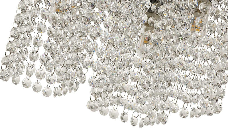 Regal lighting SL-2227 4 Light Flush Ceiling Light Polished Chrome And Crystal IP44