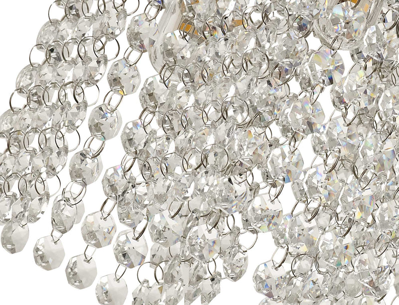 Regal lighting SL-2227 4 Light Flush Ceiling Light Polished Chrome And Crystal IP44