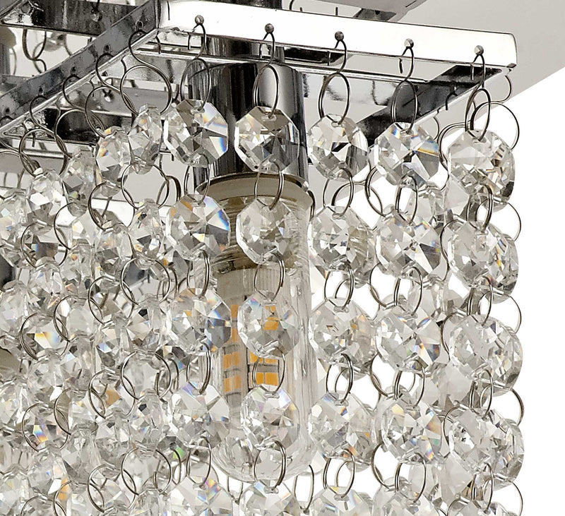 Regal lighting SL-2227 4 Light Flush Ceiling Light Polished Chrome And Crystal IP44