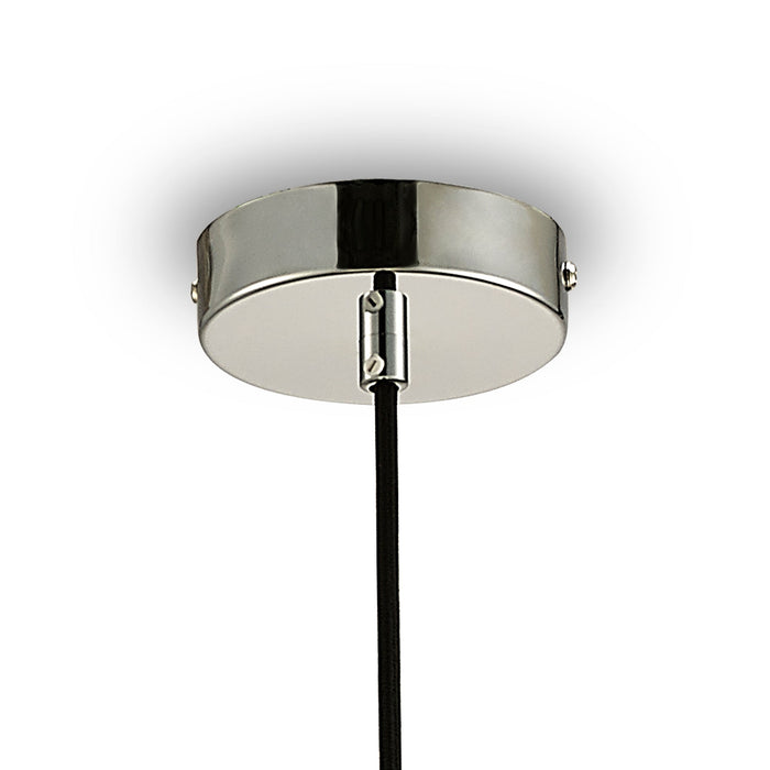 Deco Markus Single Slim Cone Pendant 1 Light Polished Chrome/Smoke Black Glass • D0108