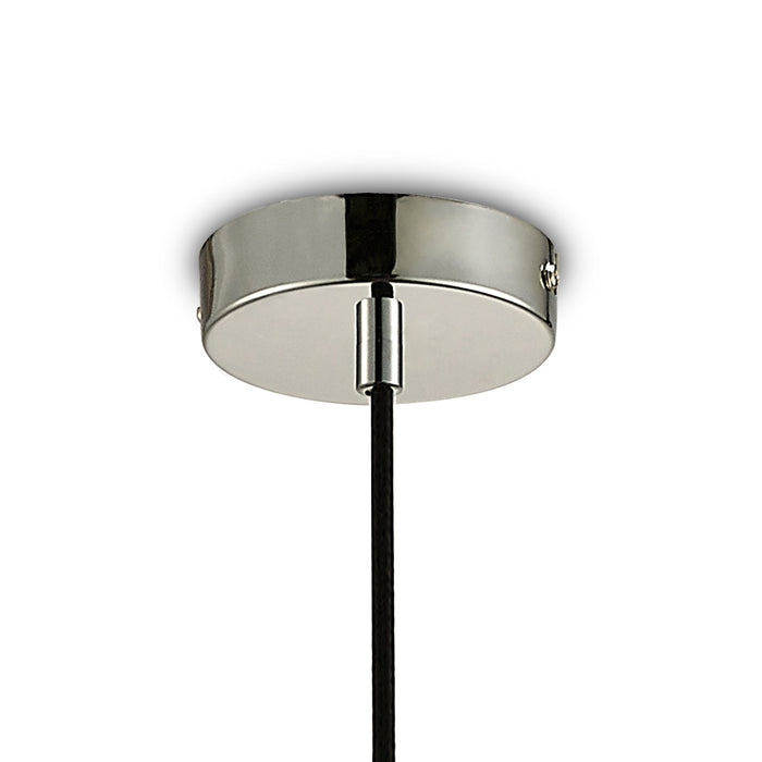 Deco Markus Single Medium Cone Pendant 1 Light E27 Polished Chrome/Smoke Black Glass • D0109