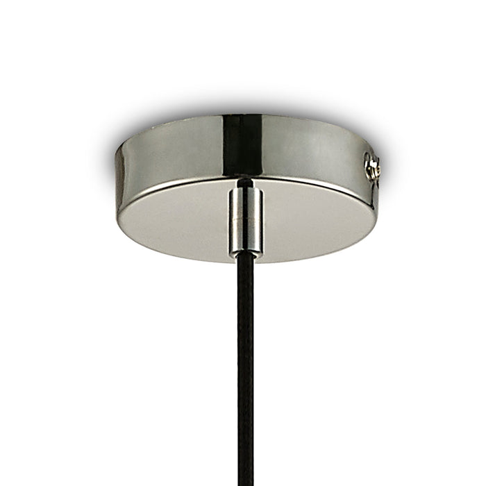 Deco Markus Single Shallow Pendant 1 Light E27 Polished Chrome/Smoke Black Glass • D0110