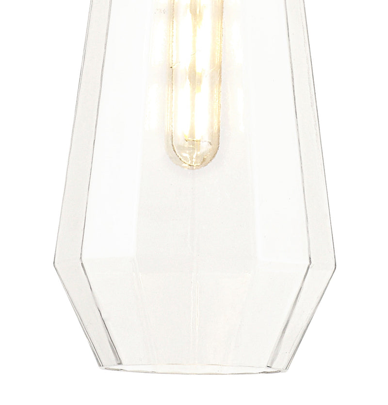Deco Markus Single Slim Cone Pendant 1 Light Polished Chrome/Clear Glass • D0601