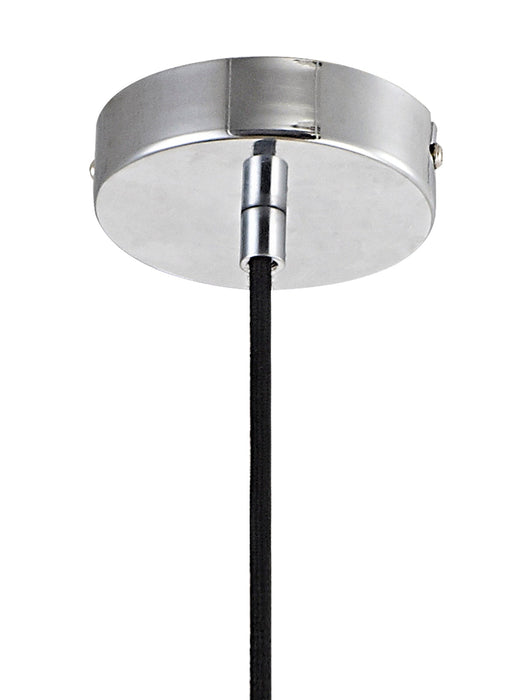 Deco Markus Single Slim Cone Pendant 1 Light Polished Chrome/Cognac Glass • D0602