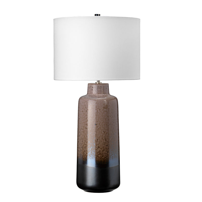 Elstead Lighting MARYLAND-TL Maryland Single Light Table Lamp Complete With White Faux Silk Shade